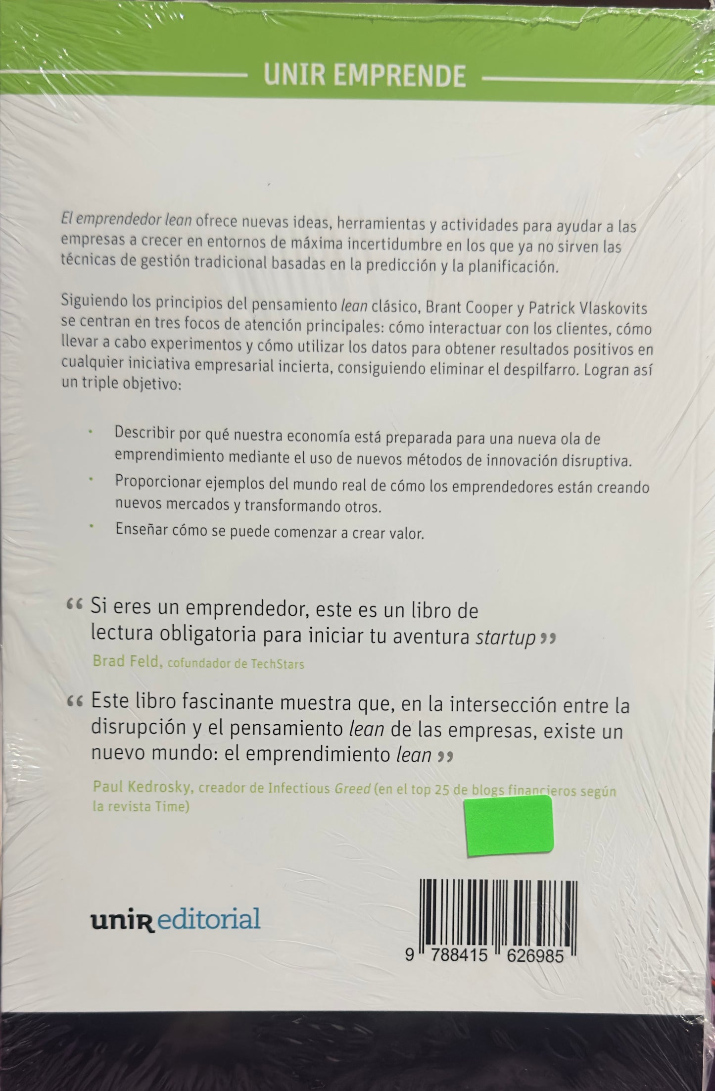 El emprendedor LEAN. Cómo los visionario crean nuevos productos, desarrollan proyectos innovadores y transforman los mercados.